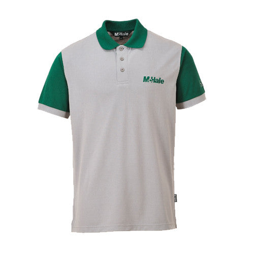 Grey and shop green polo shirt